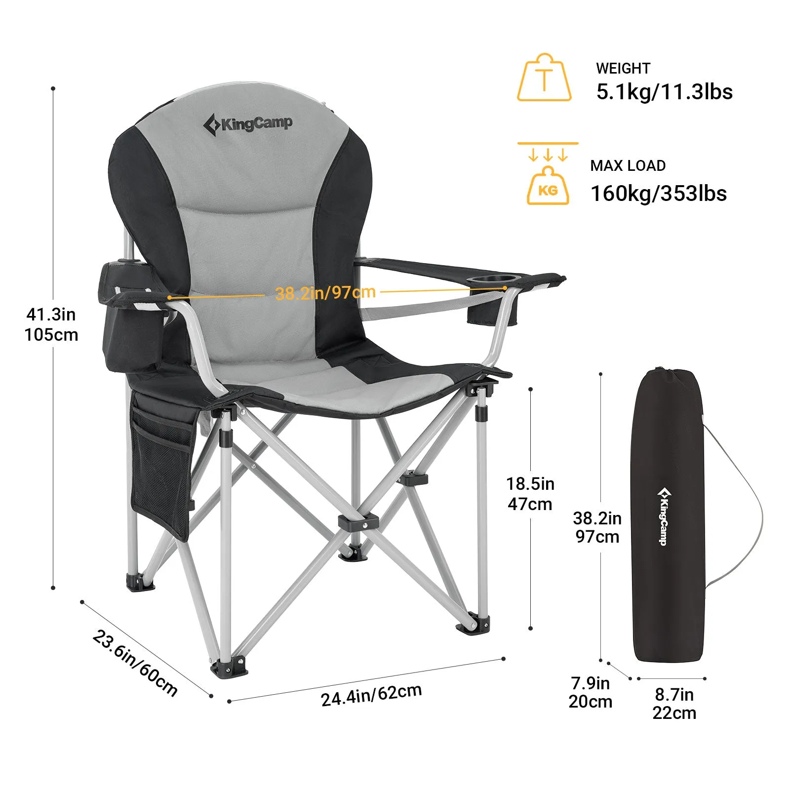 KingCamp Portable Heated Camping Chair