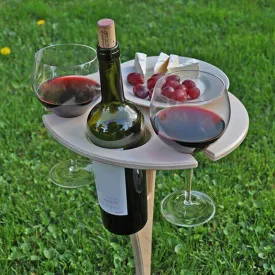 Outdoor Foldable Wood Wine Table