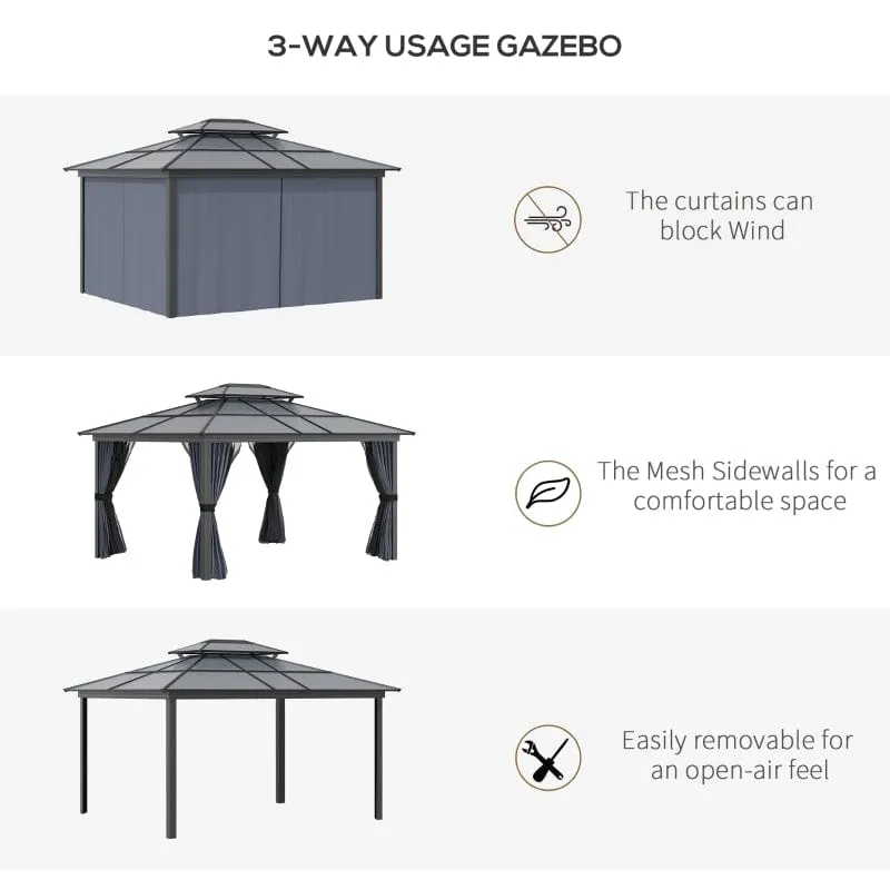 Outsunny 10x12 Hardtop Gazebo - 	84C-215V01BK