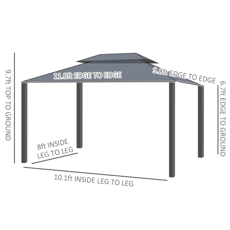 Outsunny 10x12 Hardtop Gazebo - 	84C-215V01BK