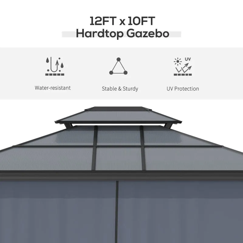 Outsunny 10x12 Hardtop Gazebo - 	84C-215V01BK