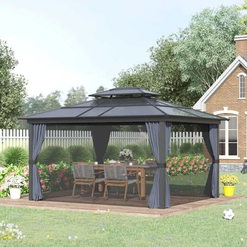 Outsunny 10x12 Hardtop Gazebo - 	84C-215V01BK