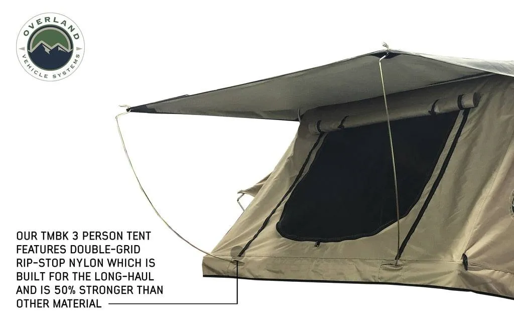 Overland Vehicle Systems TMBK 3 Roof Top Tent - Tan Base With Green Rain Fly | Universal