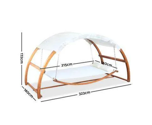 Person Timber Outdoor Double Hammock Bed with Canopy