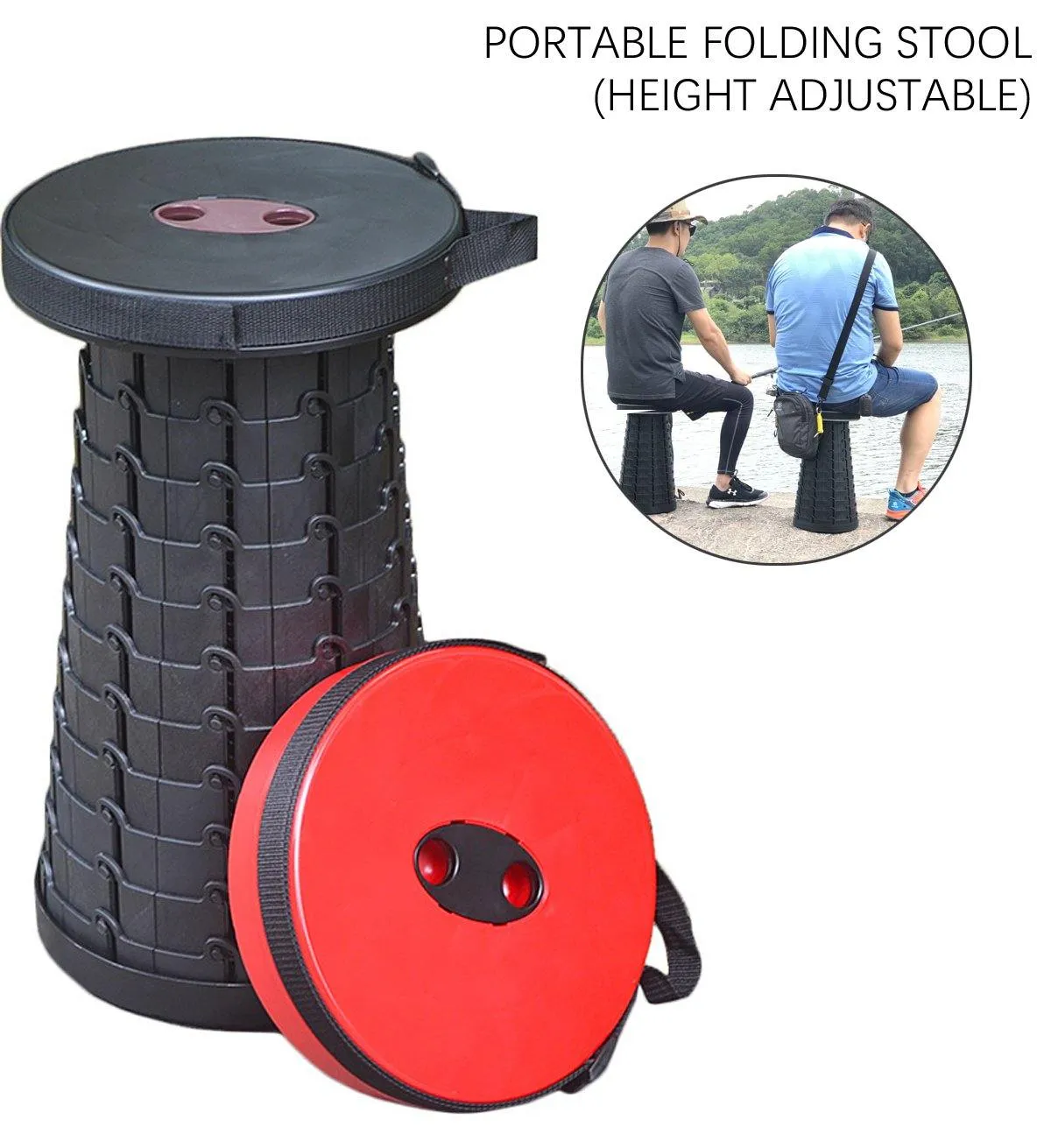 Portable Telescoping Stool Folding Camping Stool Seat for Fishing Hiking