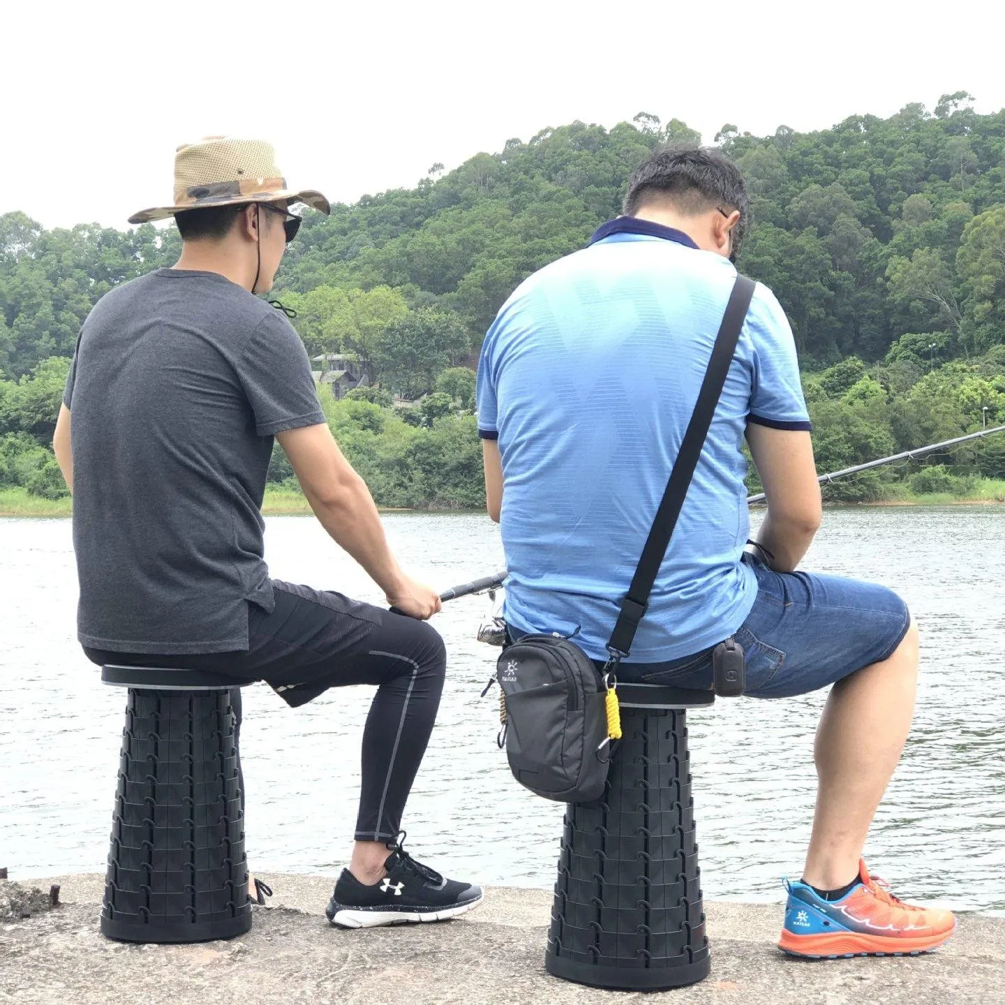 Portable Telescoping Stool Folding Camping Stool Seat for Fishing Hiking