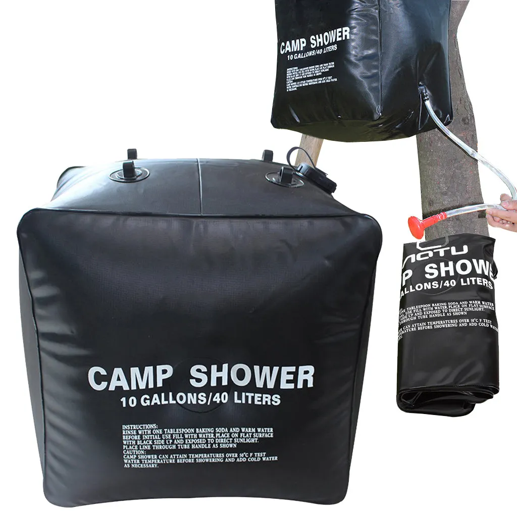 Solar Camping Shower Bag 10 gallons/40L Solar Heating Temperature