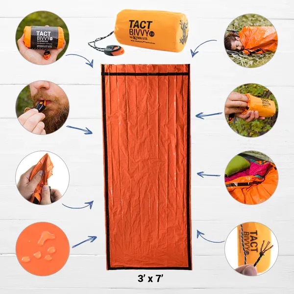 Tact Bivvy® 2.0 Emergency Sleeping Bag - (Orange)