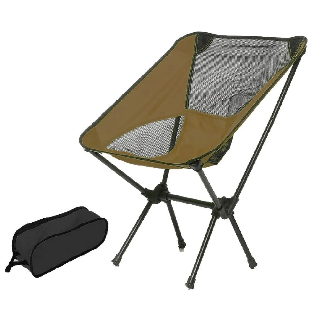 Ultralight Aluminum Alloy Folding Camping Camp Chair Outdoor Hiking Patio Backpacking Orange