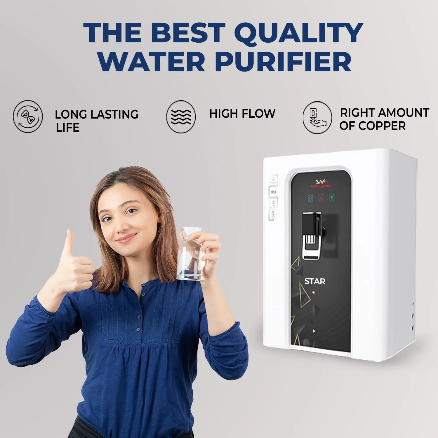 Wellberg Star RO UV UF,  Copper   Alkaline 12L water purifier Fully Automatic Function and Best For Home and Office